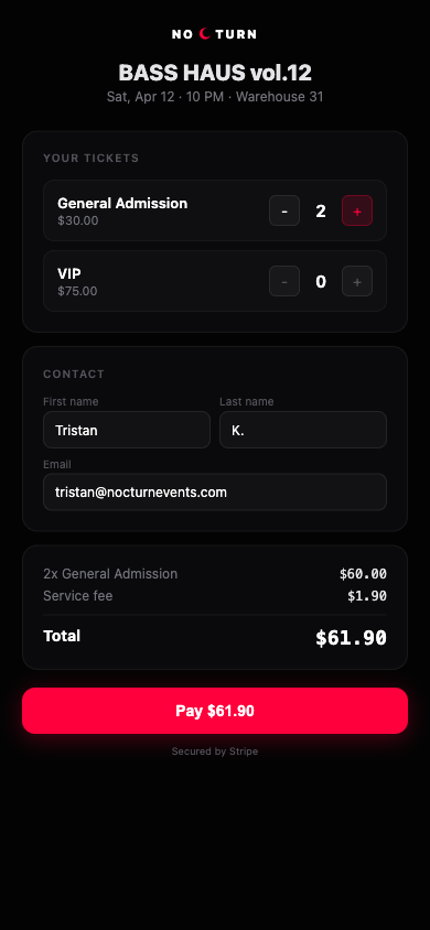 NOCTURN Checkout